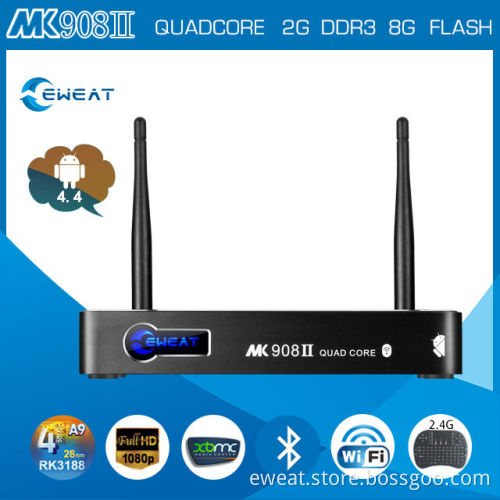 mk908ii rk3188 Quad-core bluetooth 4.0 fly mouse google android 4.4 tv box